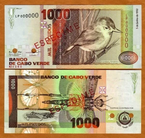 SPECIMEN Cape Verde, Africa, 1000 (1,000) Escudos, 1992, P-65aS, UNC - Picture 1 of 1