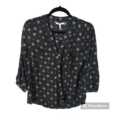 Maurices blue/ blouse top size XSmall floral 3/4 tab sleeve women’s New $29