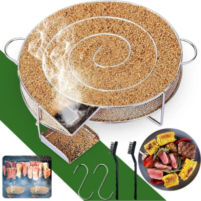 ACELECTRONIC Kaltrauchgenerator Räucherschnecke mit Bürste Haken Edelstahl Rauchgenerator