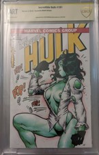 STEVE MANNION RISQUE SHE Hulk Original Comic Art Sketch CBCS CGC MARVEL SDCC