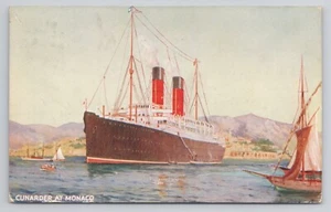 Cunarder at Monaco Postcard - Picture 1 of 2