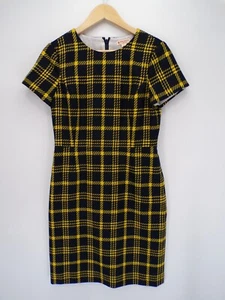 Brooks Brothers Red Fleece Navy/Yellow Plaid Wool Blend Sheath Dress Size 6 - Picture 1 of 5
