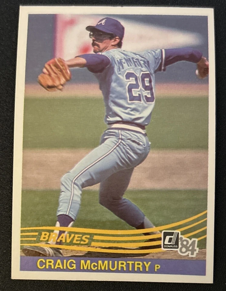 1984 Donruss Craig McMurtry Baseball Rookie Card (RC) #599 Braves Pitcher VG O/C - Image 1 of 2
