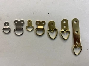 Bilderhaken D Ringe Aufhänger Schwerlast Spiegel Bilderrahmen Galerie Messing Nickel - Bild 1 von 21