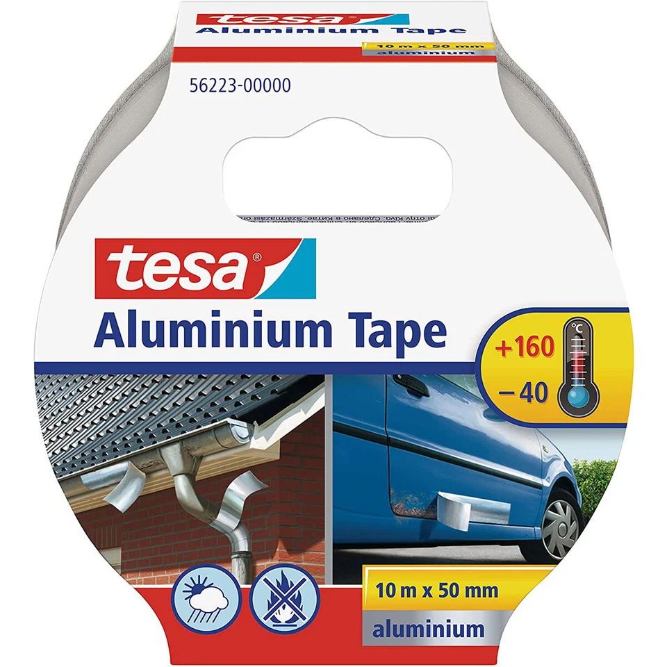 KLEBEMITTEL tesa Aluminium Reparatur Klebeband hohe Abmessungen 10 m x 50 mm