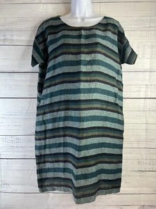 Eileen Fisher Bio Leinen Kleid Damen XXSmall Blau Lagenlook Minimal Basic - Bild 1 von 12