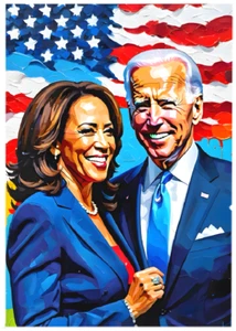 Joe Biden & Kamala Harris * Custom ACEO * Neuheit * PRESIDENT * Art Card * ATC - Bild 1 von 2