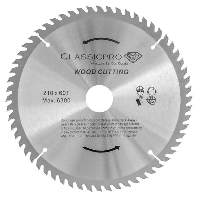 210mm x 30mm Bore + Reducer  60T TCT Circular Saw Blade For Wood UK Fast Postage - Image 1 of 3
