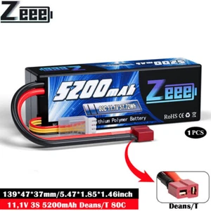 Zeee 3S Lipo Akku Battery 11.1V 80C 5200mAh T Stecker für RC LKW Auto Boot Buggy - Bild 1 von 8