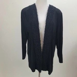 Cárdigan abierto Picadilly Fashions para mujer grande negro manga larga elástico - Imagen 1 de 11