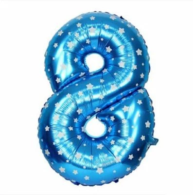 16" Foil Balloon Number 8 Birthday Age Party Wedding Fun Inflatable Banner Decor - Image 1 of 2