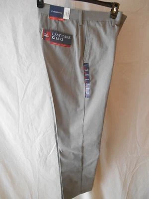 Croft & Barrow Cotton Blnd Heather Gray Flat Easy Care Khaki SR$48 NEW - Image 1 of 3