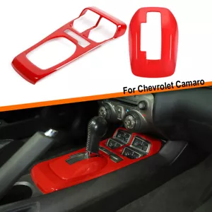 Cubierta decorativa de panel de cambio de marchas roja para accesorios Chevrolet Camaro 2010-2015 - Imagen 1 de 11