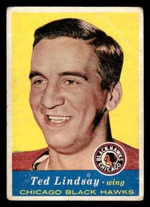 1957 TOPPS TED LINDSAY 21 VG HOCKEY CHICAGO BLACKHAWKS - Picture 1 of 2