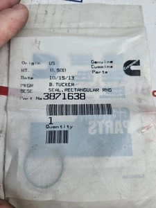 CUMMINS 3871638 SEAL RECTANGULAR RING OEM NOS 3871638 FREE SHIPPING - Bild 1 von 4