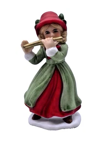 Homco Weihnachtsdorf Stück Mädchen Flötenspieler Musiker Caroler viktorianisch Vintage - Bild 1 von 7