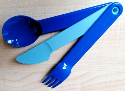 TUPPERWARE To Go Picknick Besteck 3-teiliges SET: Messer, Gabel, Löffel - Bild 1 von 4