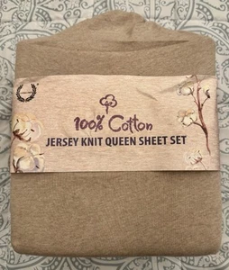 Laurel Crest Costco 100 % Baumwolle Jersey Strick Laken Set weich 4-teilig meliert Haferflocken - Bild 1 von 2