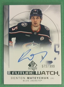 2024-25 SP Authentic Denton Mateychuk #DM RC Future Watch Auto Autograph /999 - Bild 1 von 3