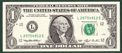 1993 $1 FRN SAN FRANCISCO - "LE" BLOCK - SN L 20754912 E - UNC - Image 1 of 2