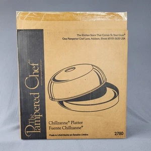 The Pampered Chef Chillzanne Round Platter Set With Lid, Tray, And Handle #2780 - Picture 1 of 8