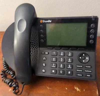 Shoretel IP 480G IP / Voip Black Internet Phone   Good Condition with stand - Image 1 of 4