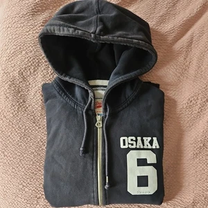 Superdry Osaka 6 Mens Organic Cotton Blue Navyl Zip Hoodie - Picture 1 of 8