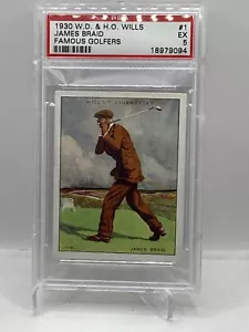 1930 Wills Famous Golfers #1 James Braid PSA 5 - Picture 1 of 2