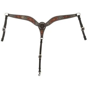 1008-23-SC Circle Y Dark Flash Arizona Flower Breast Collar NEW - Picture 1 of 1