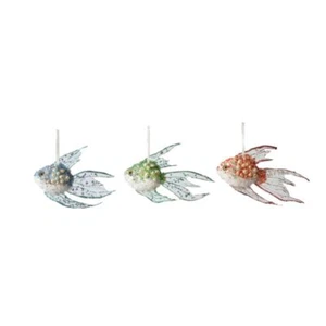 Ganz Midwest CBK H2 Christmas Beaded Fish Ornaments 3-Pc Set 4.5" H MX178785 - Picture 1 of 2