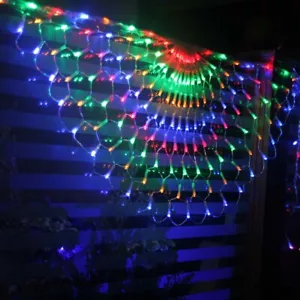 444LED Peacock Waterfall Net Mesh Curtain Light Fairy String Lights Xmas Party - Picture 1 of 30
