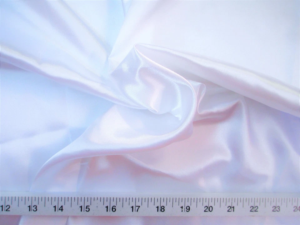 Discount Fabric Charmeuse Silky Bridal Satin Apparel White CS01 - Image 1 of 1