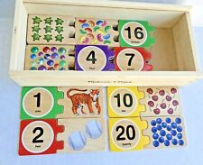 Melissa & Doug Self Correcting Wooden Number Puzzle With Storage Box 40 Piece