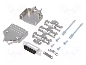 D-Sub Stecker männlich gerade Löten PIN: 15 für Leitungen MHDM15-DB15P-K Kompl - Bild 1 von 2