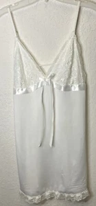 Unbranded Mini Slip Dress Small White Lace Lingerie Ribbon Babydoll Adjustable - Picture 1 of 11