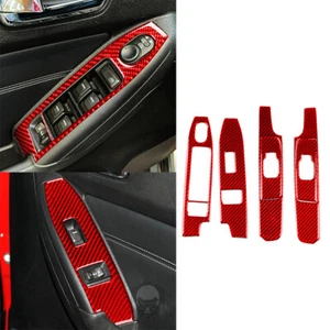 Interruptor de elevación de ventana para Hummer H3 2006-2010 botón panel cubierta rojo fibra de carbono × 6 - Imagen 1 de 16