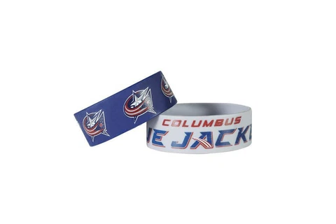 Columbus Blue Jackets Silicone Bracelets 2 Pack Wide [NEW] NHL Jewelry Bracelet Cover