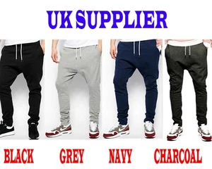 Tuta uomo abbigliamento attivo fondo cavallo jogger pantaloni baggy vestibilità design Regno Unito - Foto 1 di 12