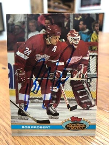 1991-92 TOPPS STADIUM CLUB #59 BOB PROBERT SIGNED AUTOGRAPHED CARD - Picture 1 of 1
