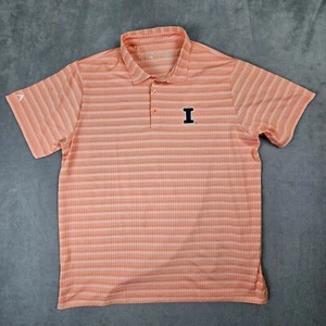 University Of Illinois Orange Polo Shirt Mens XL Antigua Illini Stretch - Picture 1 of 7