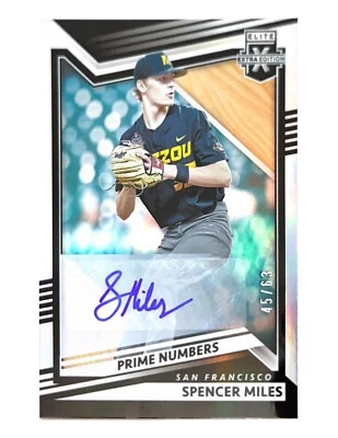 2022 Panini Elite Extra Edition [Prime Numbers Auto B] #136 Spencer Miles 45/63 - Image 1 of 2