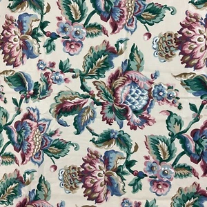 Tessuto cotone acqua marea floreale giacobino Waverly Schumacher vintage 35" x 53" - Foto 1 di 5