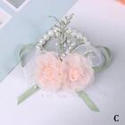 Girls Bridesmaid Wrist Corsage Bridal Prom Party Boutonniere Rose Pearl Bracelet