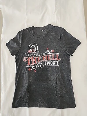 Camiseta The Hell I Won't Western Estilo Gris Pequeña Foto 1 de 2