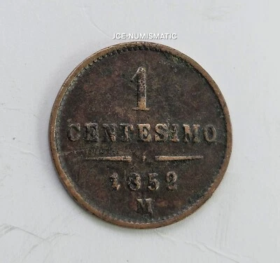 1852 - 1 Centesimo M Italy Coin -Franz Joseph Kingdom Of Lombardy Venetia -C# 29 - Image 1 of 4