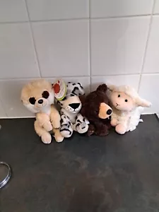 Keel Toys Pippins X4 Snow Leopard Bear Lamb And Chip The Meerkat. - Picture 1 of 12