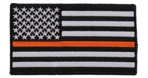 PARCHE SOMBRERO PIN UP Línea Naranja Delgada Uniforme de Búsqueda y Rescate Bandera Americana - Imagen 1 de 24