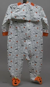 Halloween Carter's White Ghost Sleep Pay Sleeper w/Hat Size 6 months 12-17 lbs  - Picture 1 of 2