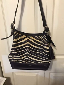 COACH LEGACY Purple Zebra Print Large Hobo Bucket Bag Pre-owned - Picture 1 of 12