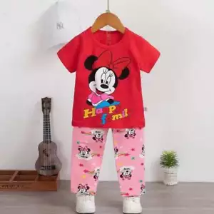 NUOVO Disney stampa cartone animato top manica corta/pantaloni lunghi set pigiama 2 pezzi - Foto 1 di 1